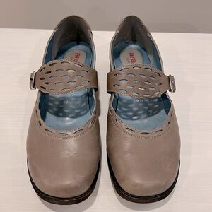 Vintage Grey Laser Cut Detail Mary-Janes